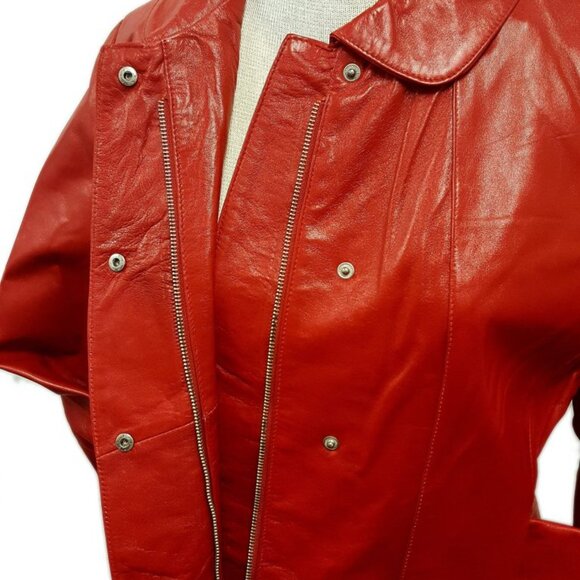 Women’s Soft Leather Single Overlap Lapel Short Exclusive Jacket 7 Color's - Picture 13 of 16